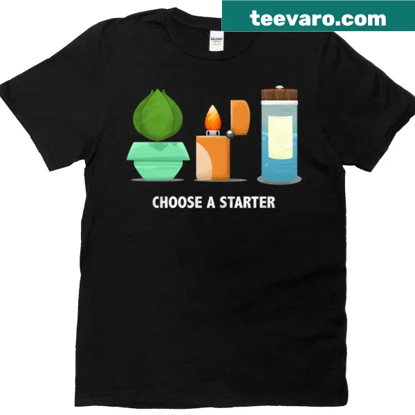 Playful t-shirt with 'Choose a Starter' text