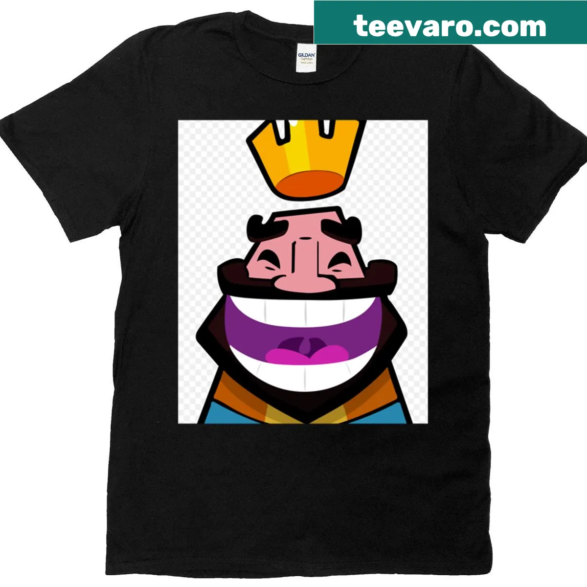 Funny Clash Royale laughing emote graphic t-shirt — on a men's t-shirt
