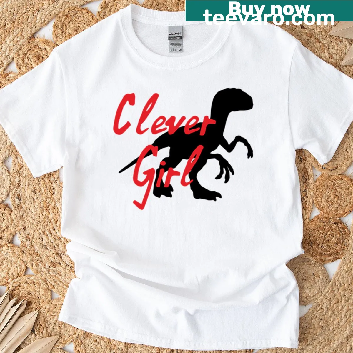 Humorous Clever Girl graphic T-shirt — on a men's t-shirt