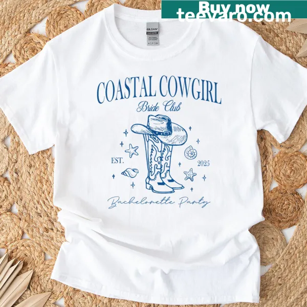 Coastal Cowgirl Bride Club t-shirt for beach bachelorette parties