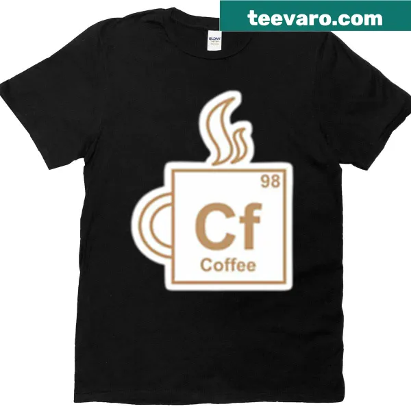 Periodic table inspired coffee element t-shirt