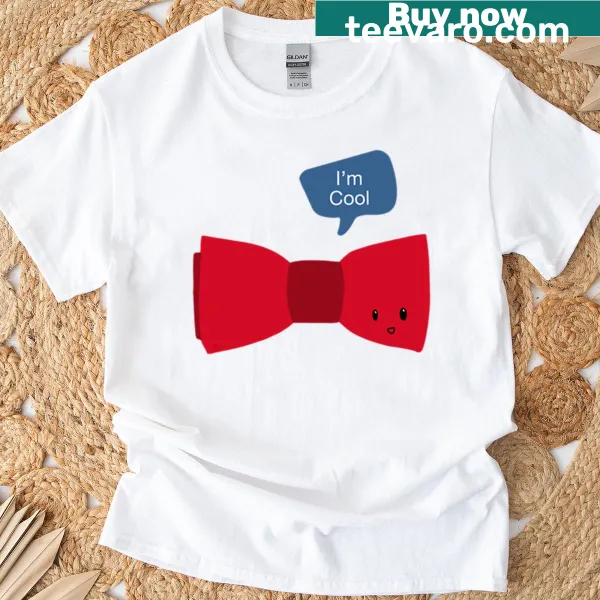 Cartoon t-shirt featuring a playful bow tie illustration