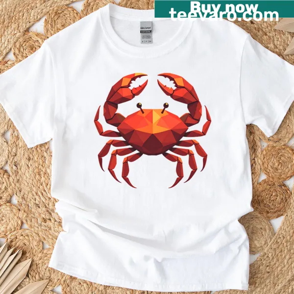 Cartoon t-shirt featuring a playful illustration of a crab