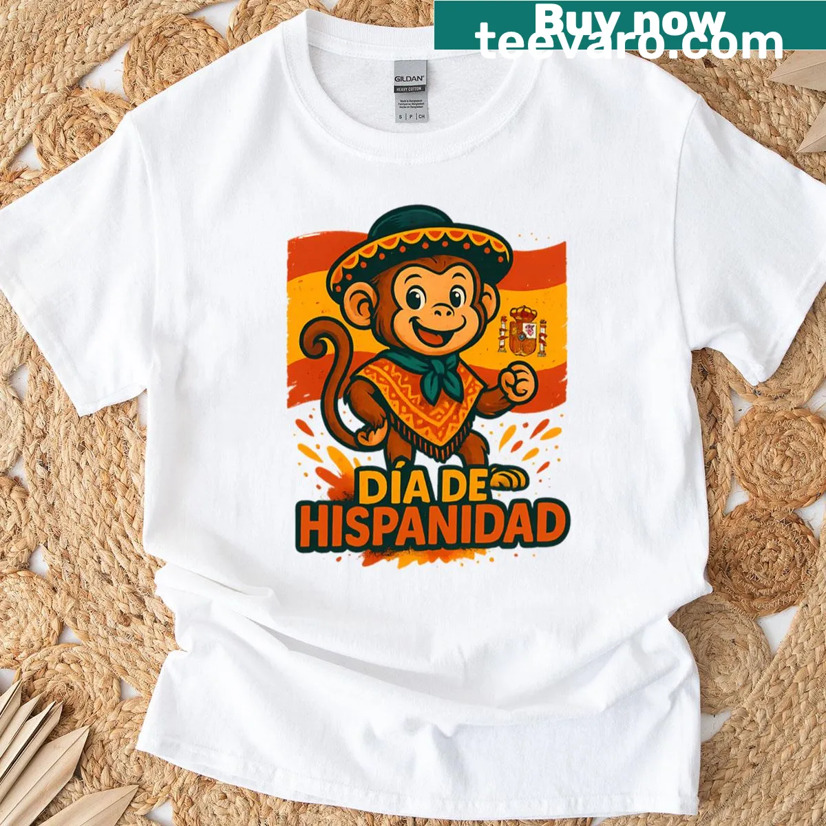 Spanish culture-themed T-shirt with llama design — on a men's t-shirt