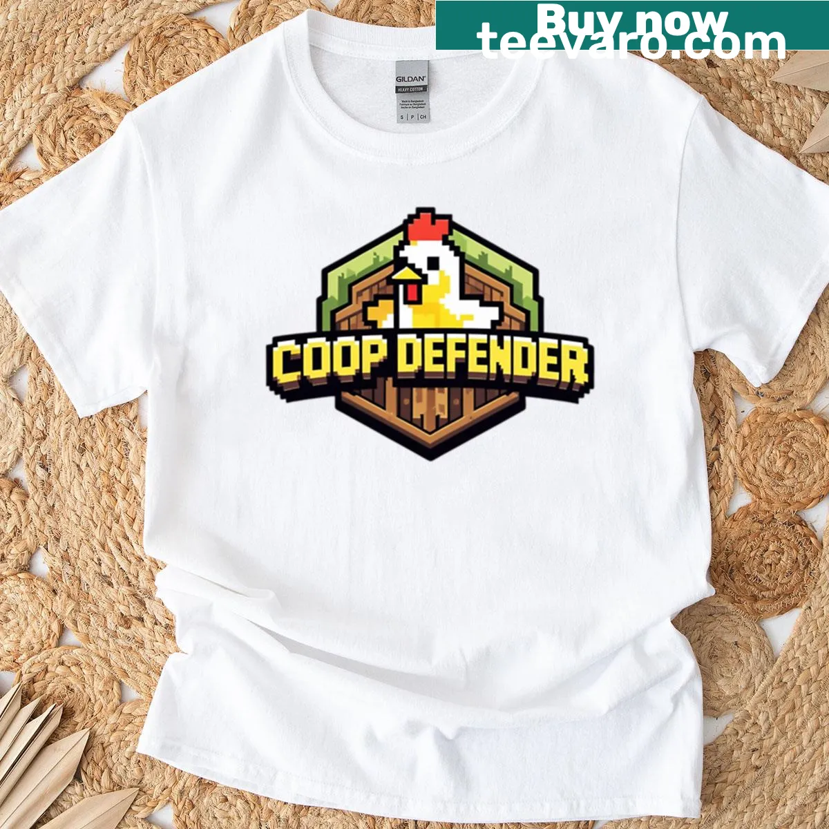 T-shirt honoring coop defenders with playful graphics — on a men's t-shirt