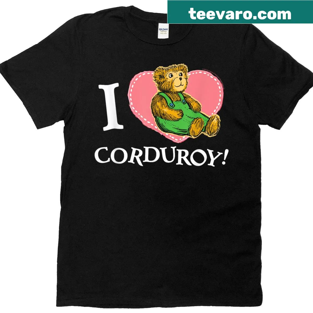 Retro teddy bear graphic t-shirt inspired by children's literature — on a men's t-shirt