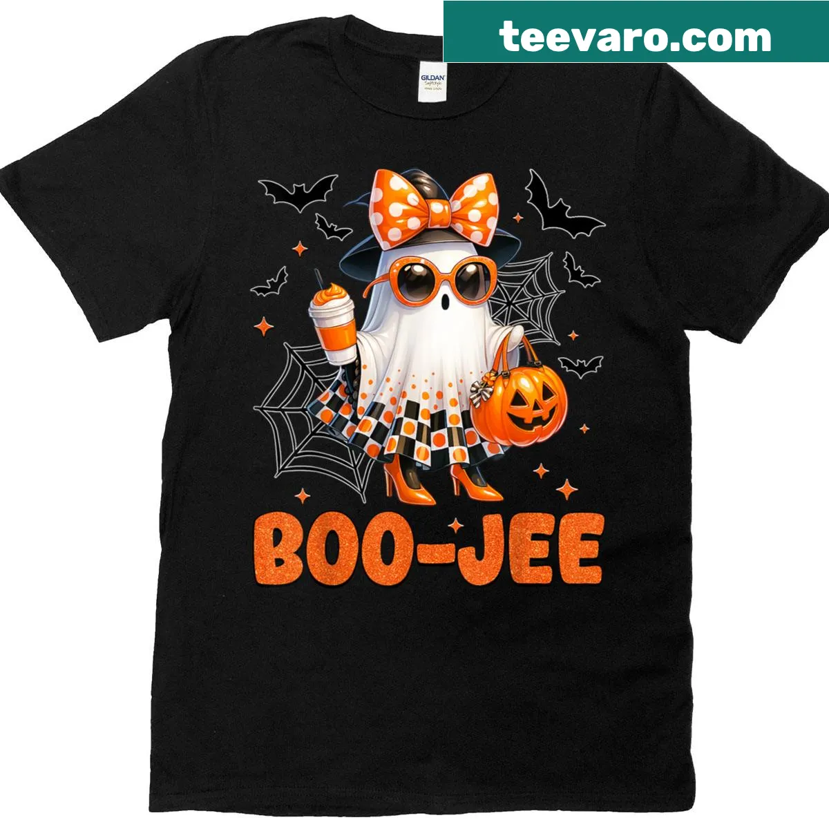 Cute ghost graphic Halloween t-shirt for women — on a men's t-shirt