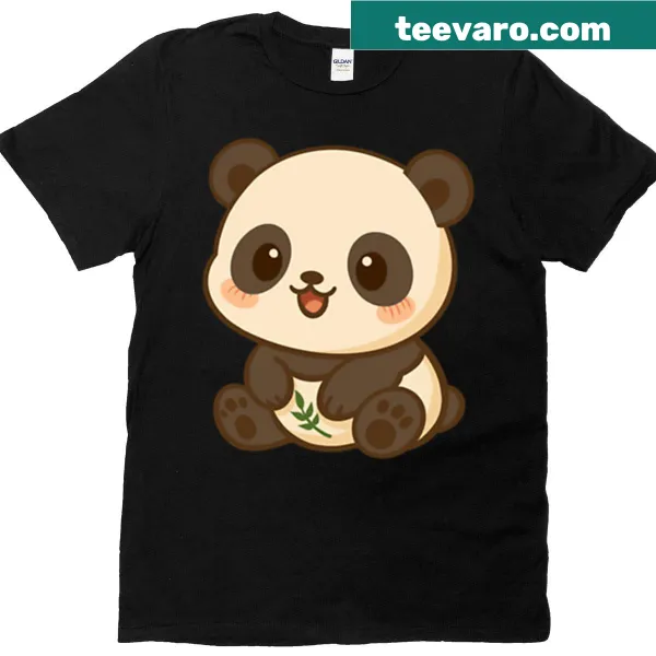 Kawaii design t-shirt featuring a cute beige panda