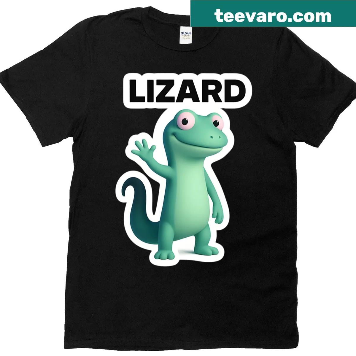 Cute 3D cartoon lizard graphic t-shirt for kids. — on a men's t-shirt