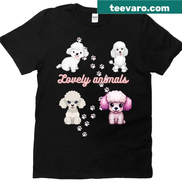Cute Podles dog lover t-shirt with charming animal design
