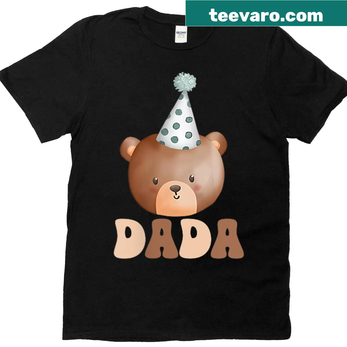 1st birthday teddy bear graphic t-shirt for family matching. — on a men's t-shirt