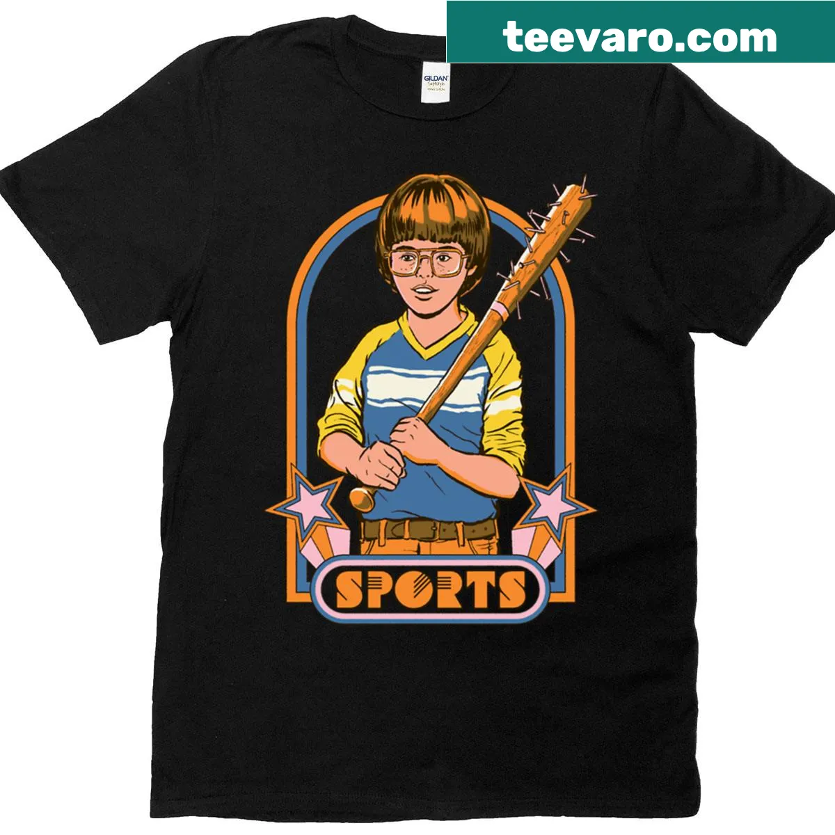 Dynamic graphic of various extreme sports on a T-shirt — on a men's t-shirt