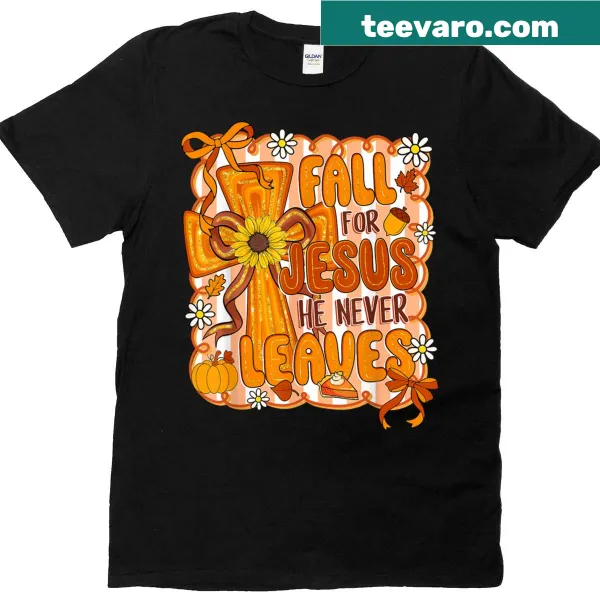 Inspirational T-shirt for women featuring text about faith and autumn