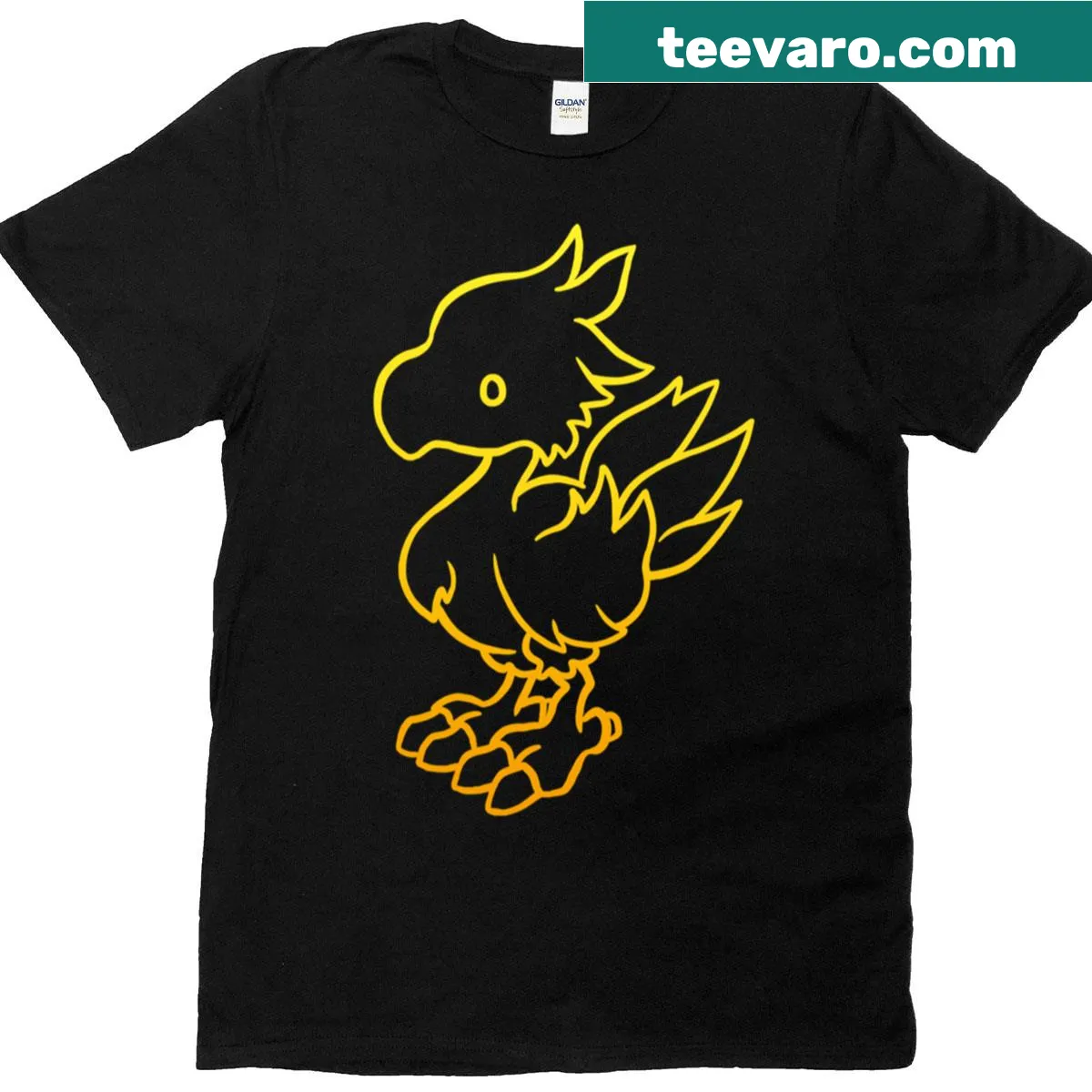Chocobo-themed t-shirt depicting the iconic character from Final Fantasy — on a men's t-shirt