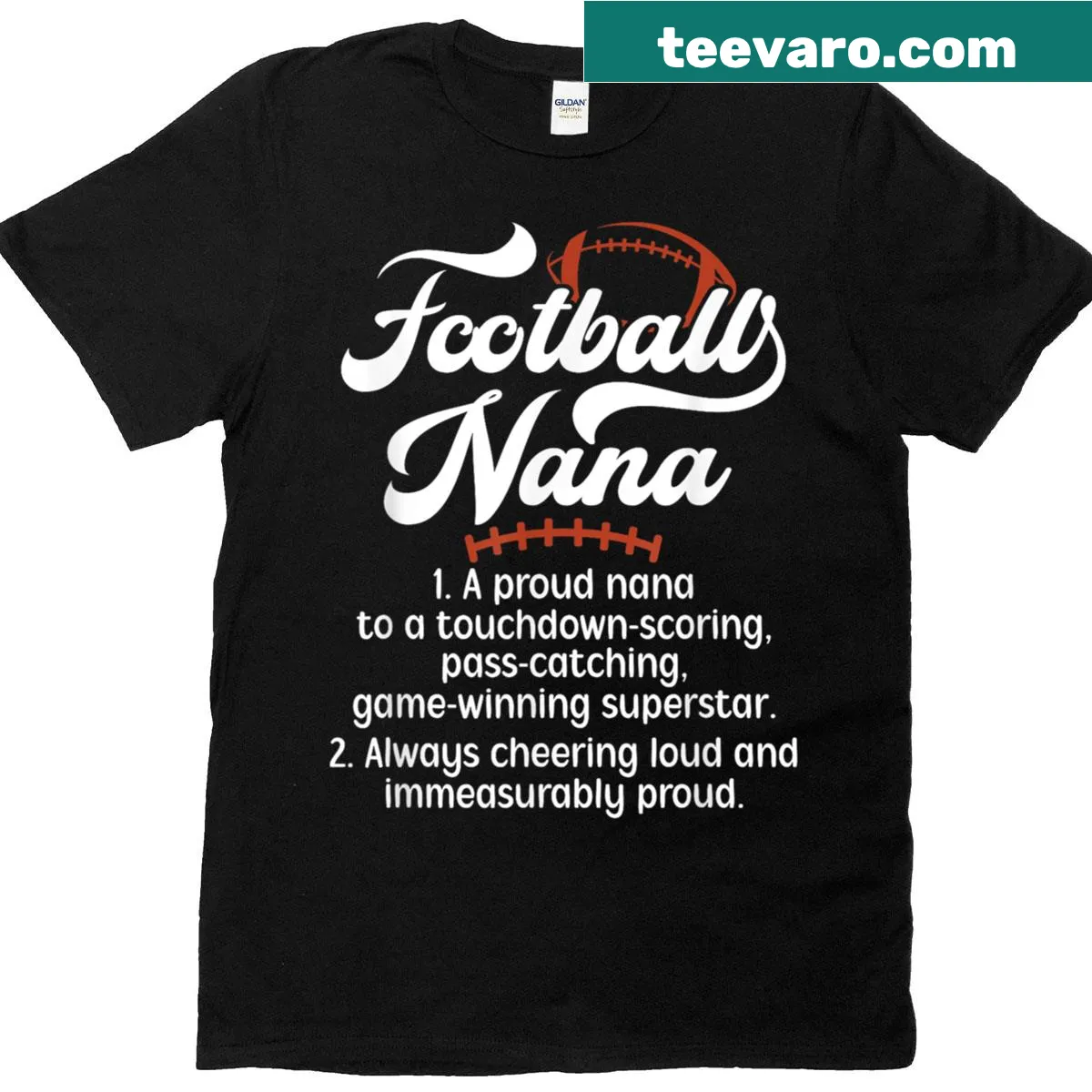 Football Nana T-shirt with definition of a football player's support — on a men's t-shirt