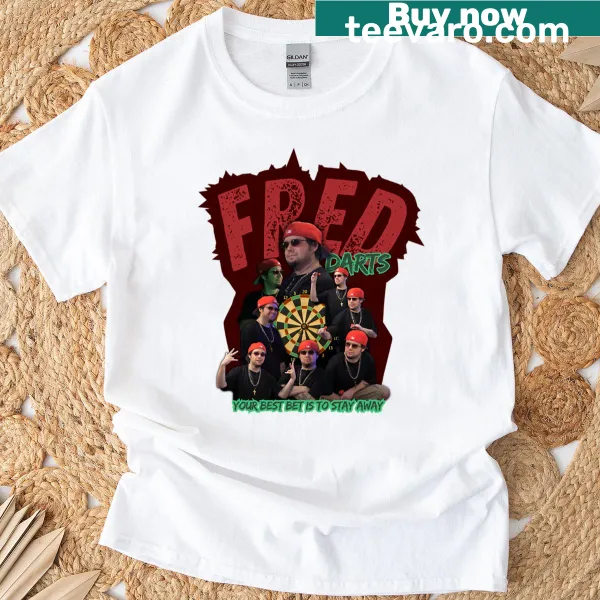Funny graphic T-shirt celebrating darts and friendly competition