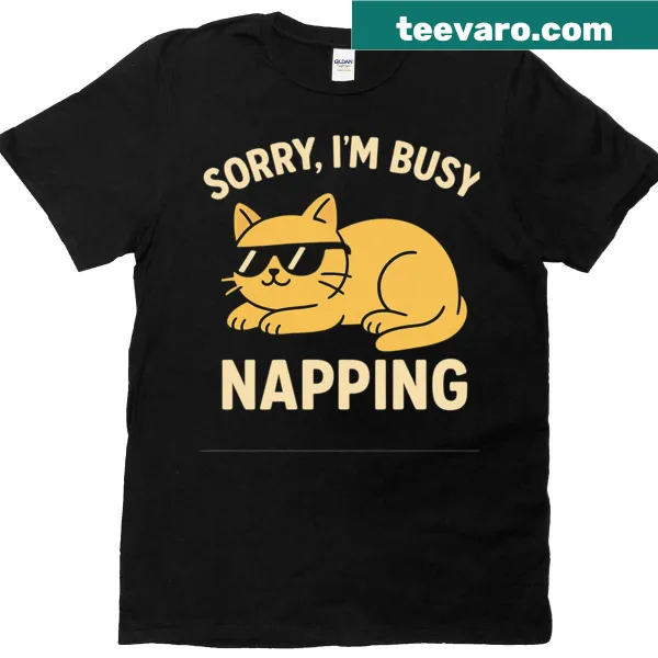 Oversized tee with a lazy cat design and humorous text