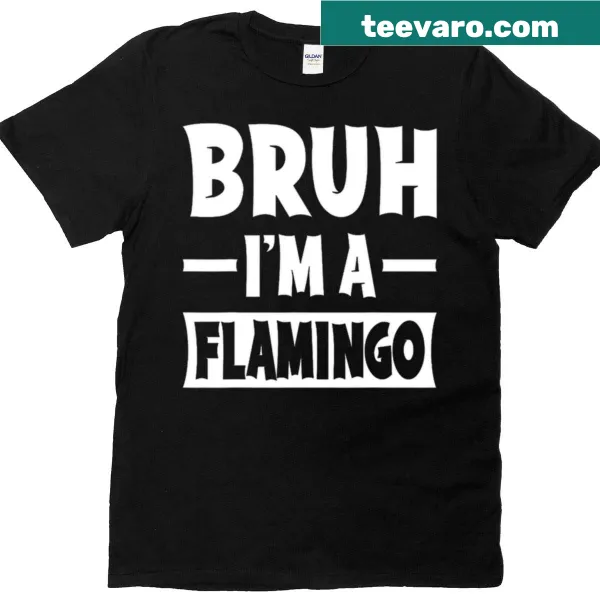 Cartoon flamingo with humorous Halloween phrase design