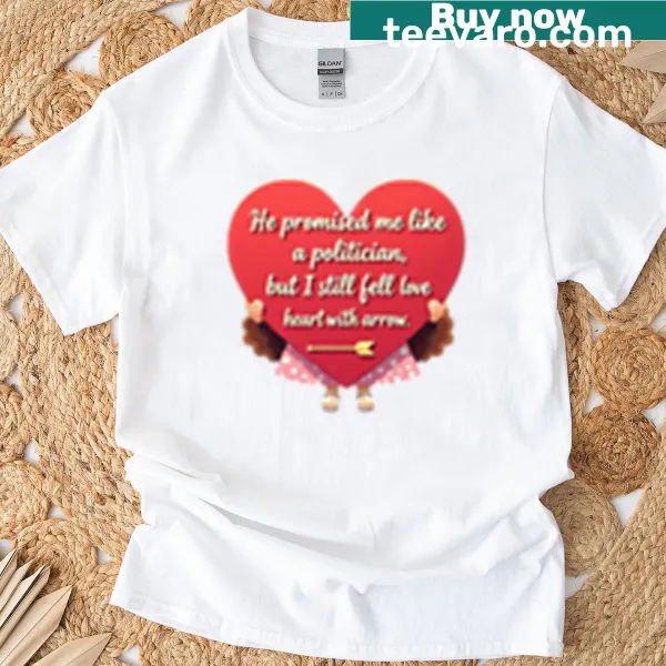 Cartoon illustration of a girl with a love quote about politicians
