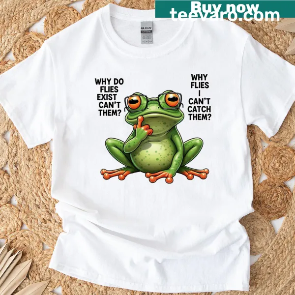 Thoughtful frog graphic with the question Why Do Flies Exist?