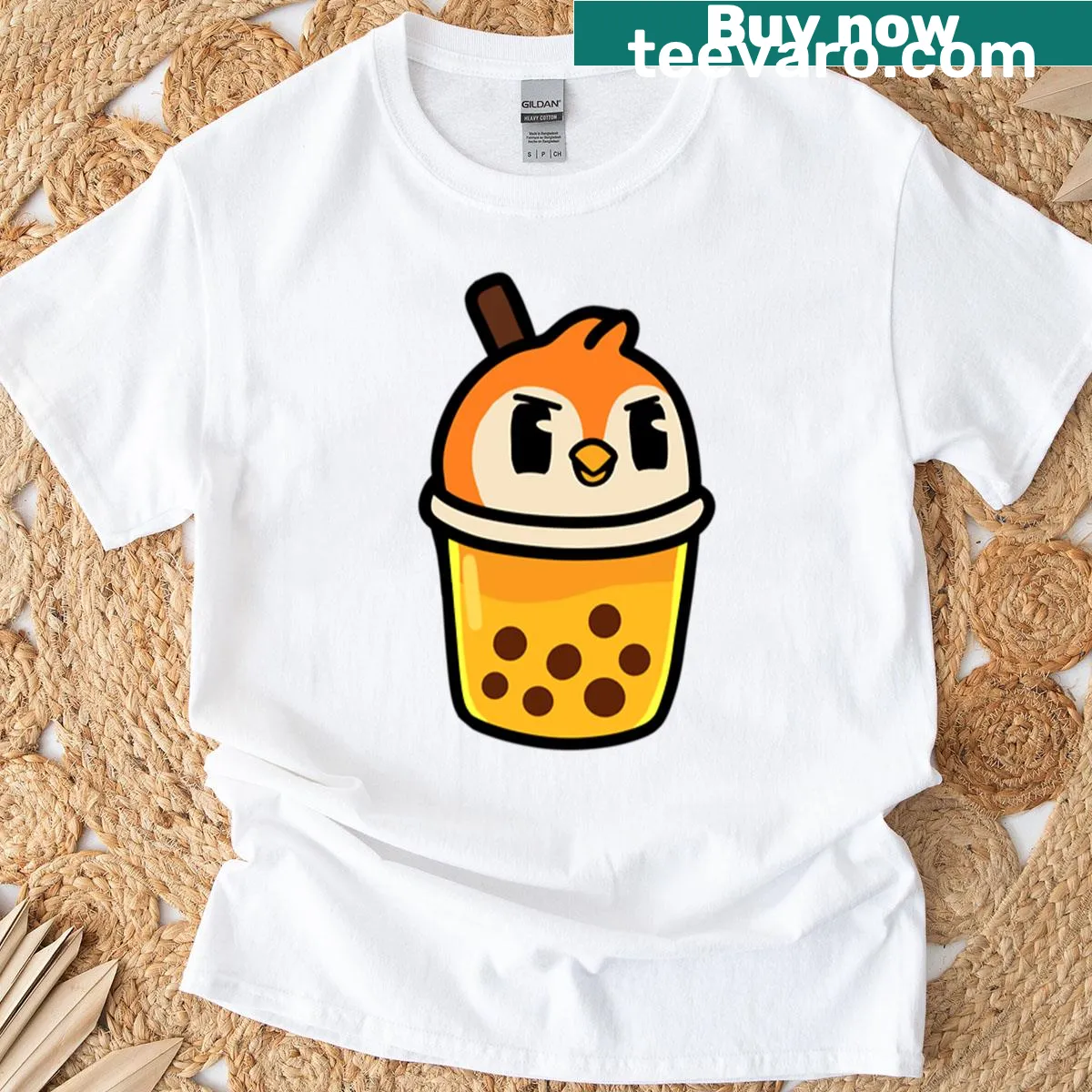 Funny boba tea t-shirt with humorous text design. — on a men's t-shirt