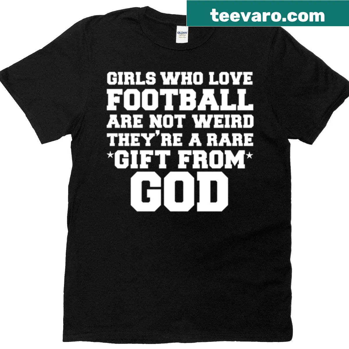 Empowering quote about female football fans on T-shirt — on a men's t-shirt