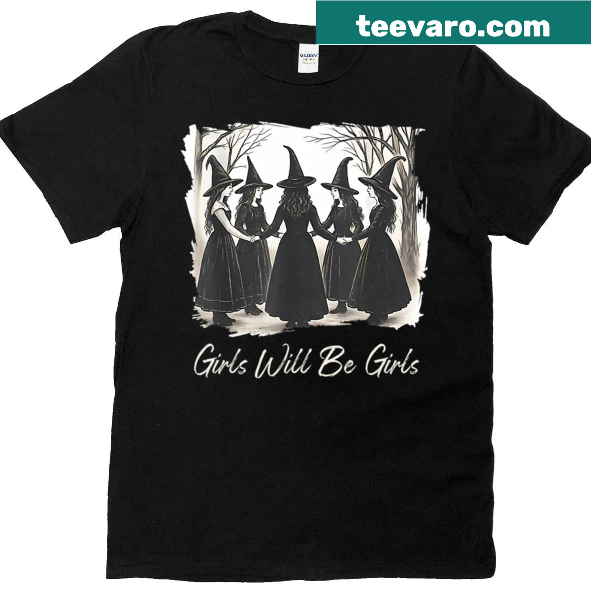 T-shirt with the phrase 'Girls Will Be Girls' in playful typography — on a men's t-shirt