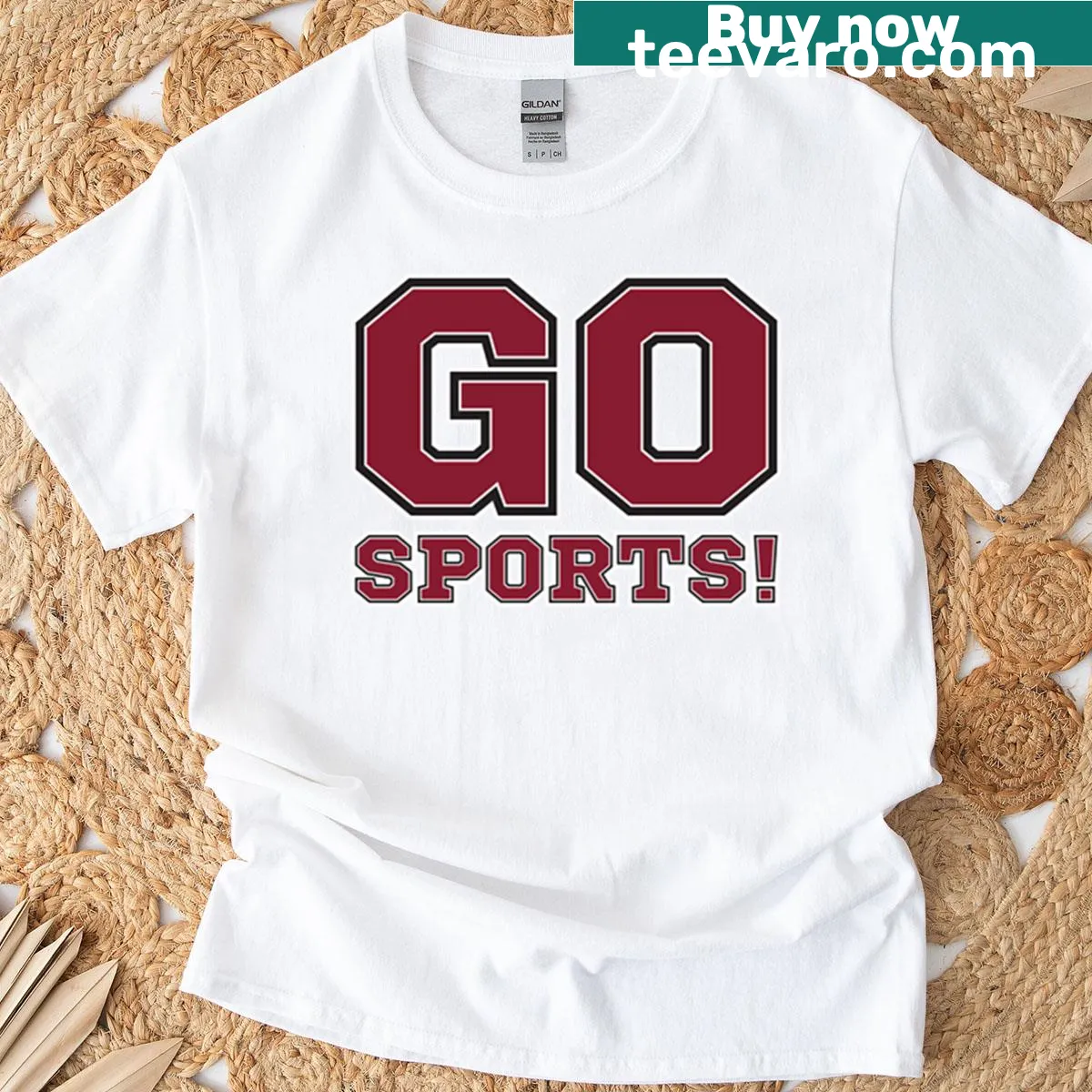 Energetic t-shirt featuring playful sports-themed text design. — on a men's t-shirt