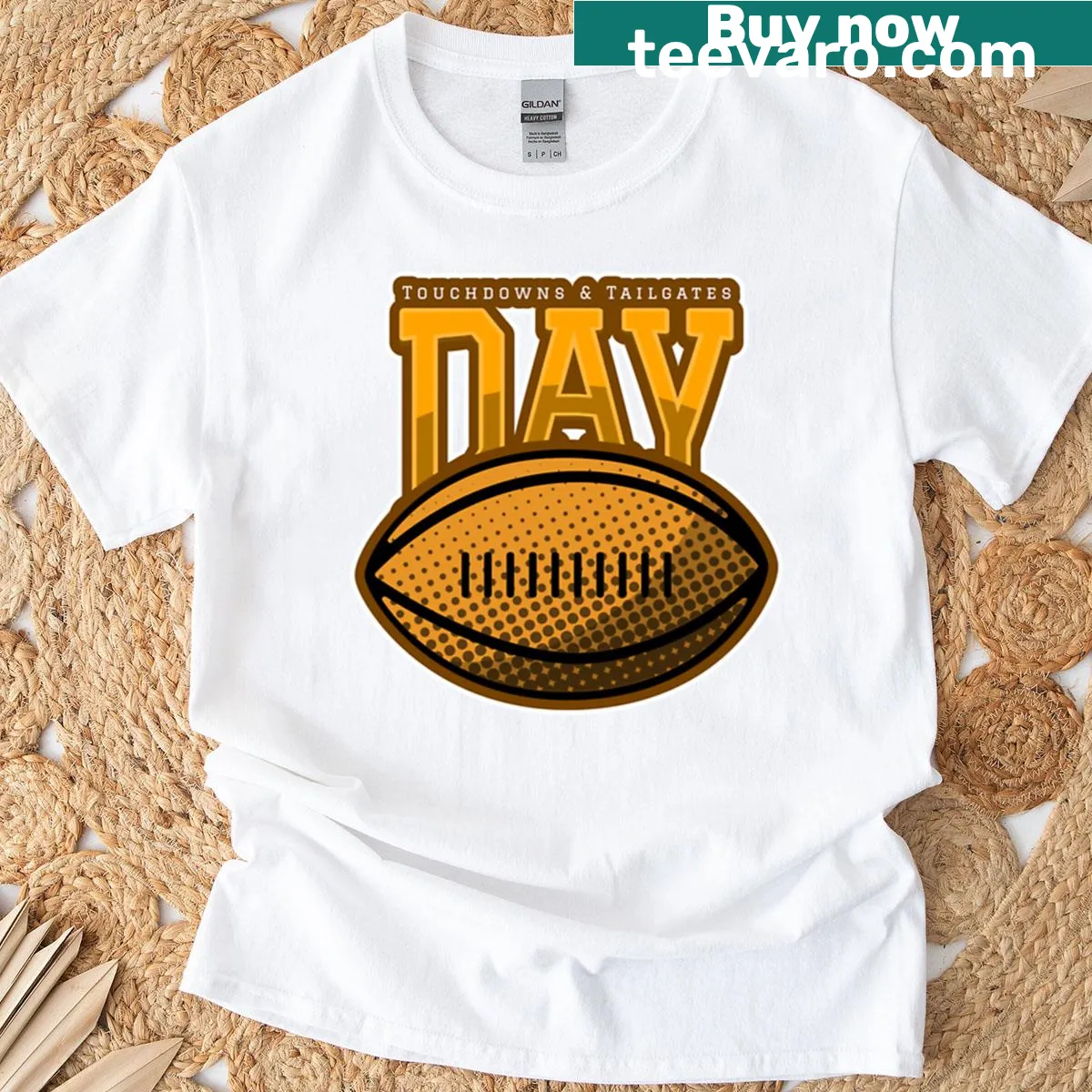 Exciting football-themed T-shirt for game days — on a men's t-shirt
