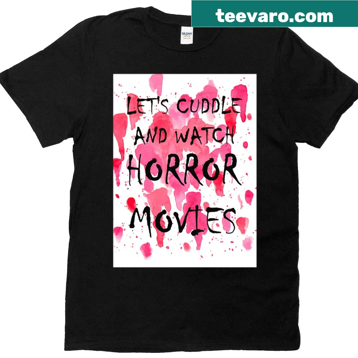 Vintage-style horror movie t-shirt with clever graphic design — on a men's t-shirt