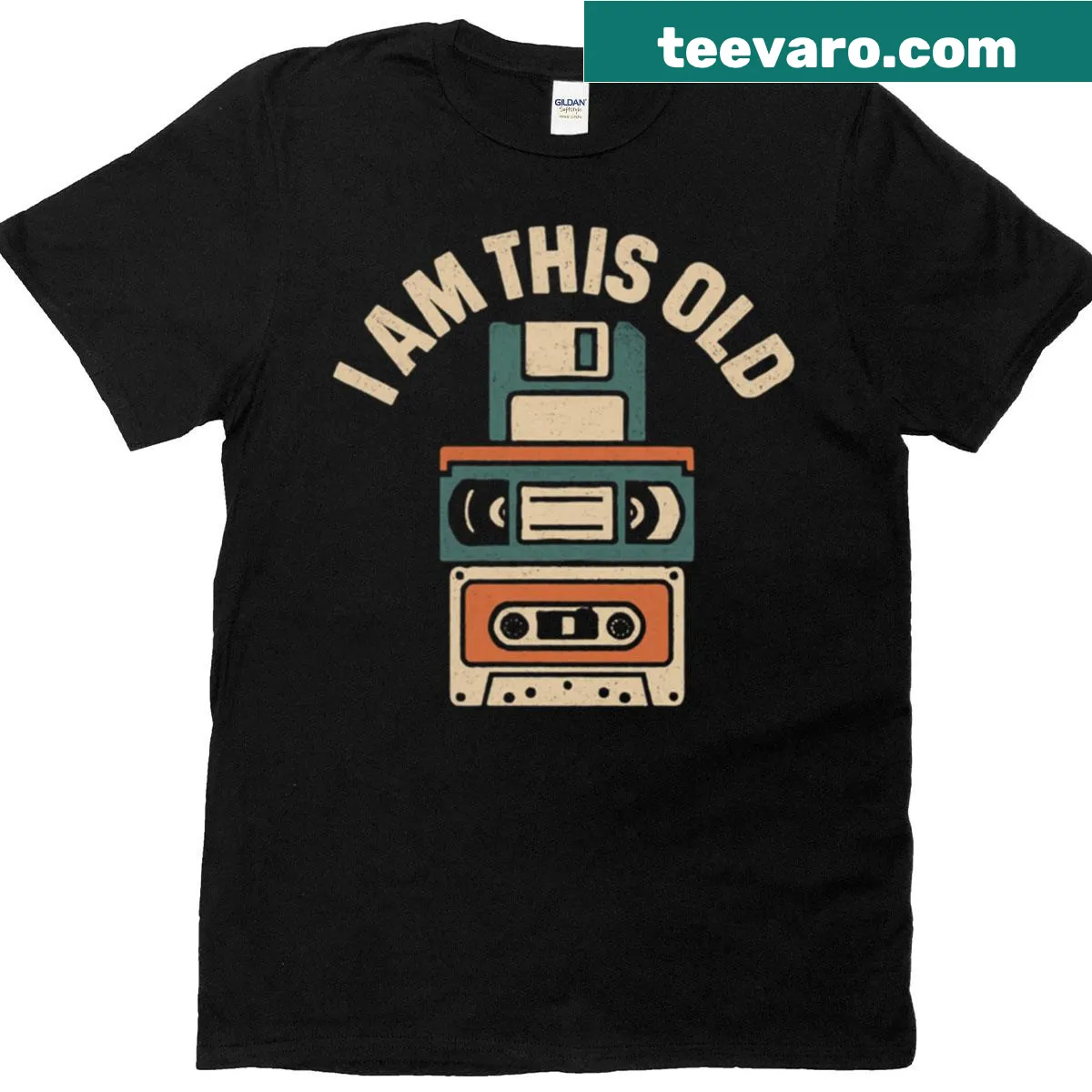 Funny birthday t-shirt with age announcement text. — on a men's t-shirt