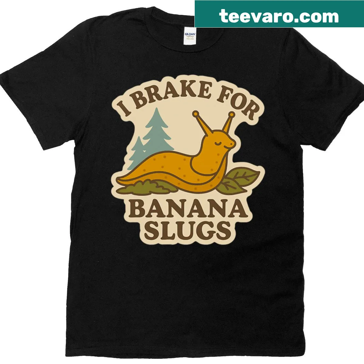 Funny t-shirt featuring a banana slug graphic for nature lovers — on a men's t-shirt