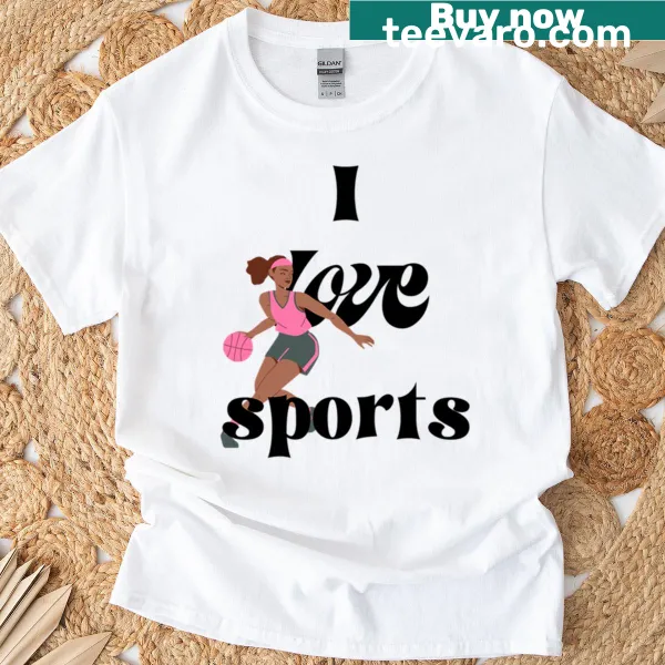 Illustration of sports equipment on souvenir t-shirt