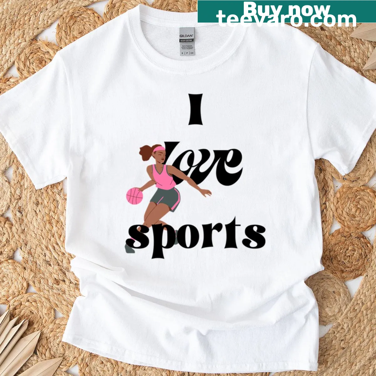 Illustration of sports equipment on souvenir t-shirt — on a men's t-shirt