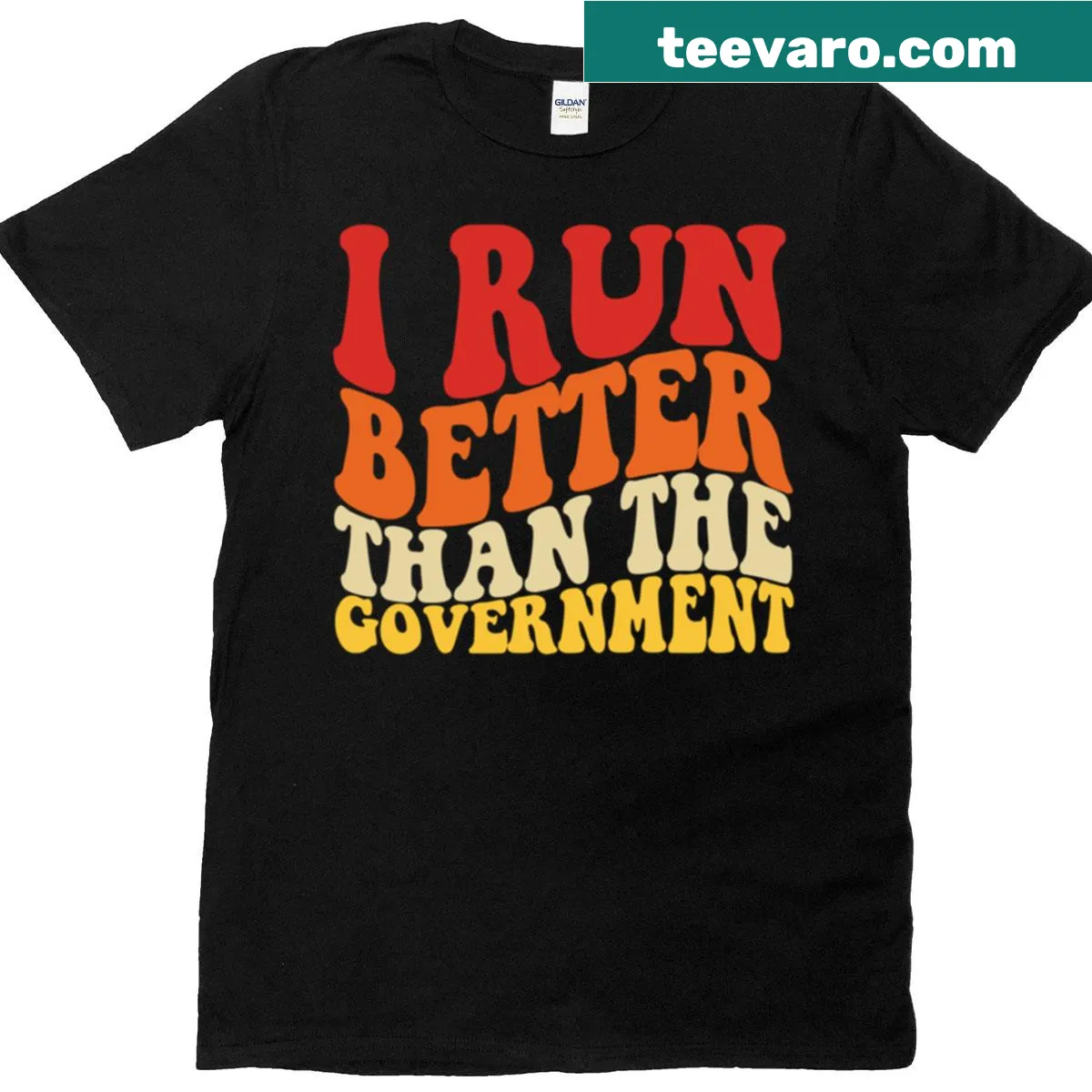 Retro anti-government t-shirt with humorous text — on a men's t-shirt
