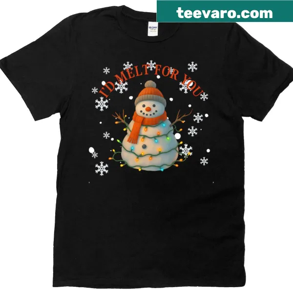 Snowman illustration on t-shirt with affectionate message