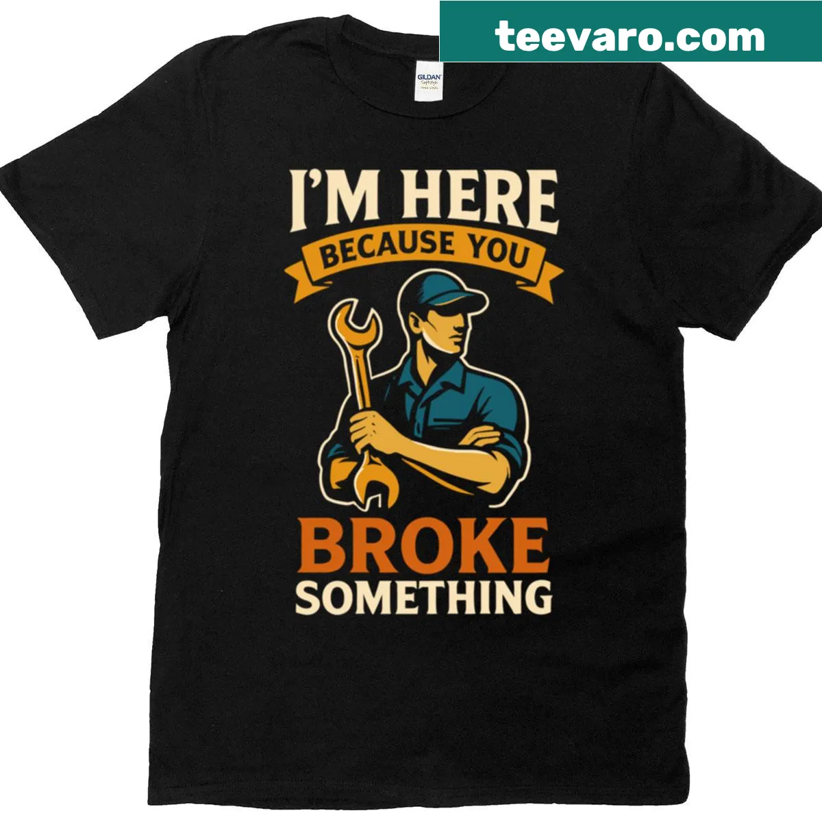 Funny mechanic shirt with a humorous saying — on a men's t-shirt