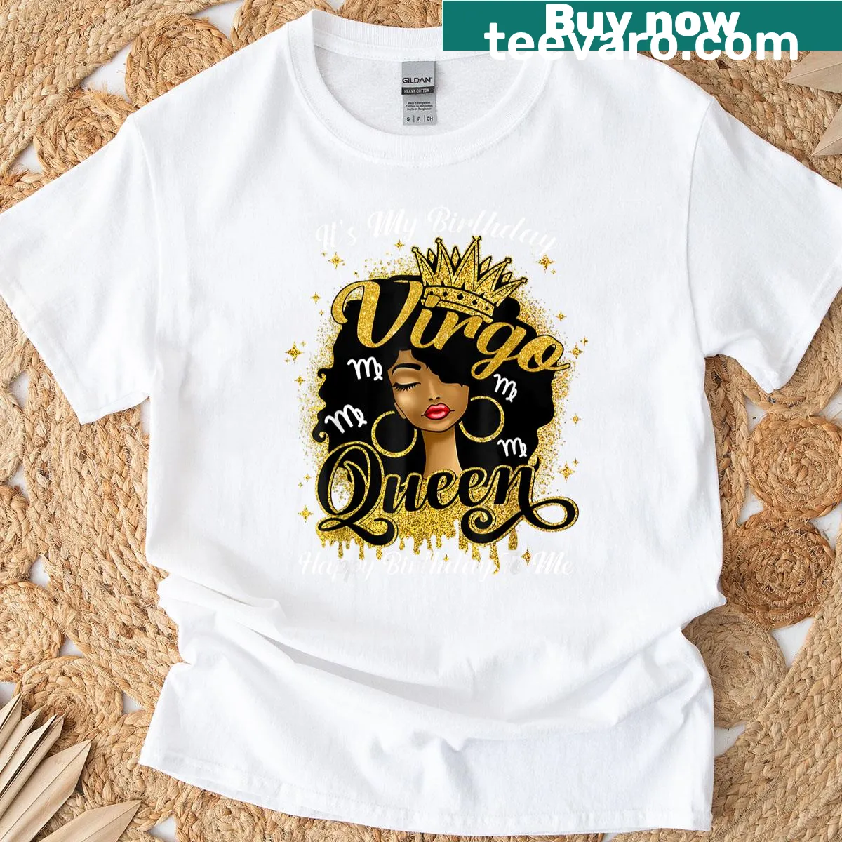 Virgo birthday shirt with text 'Happy Birthday To Me' designed for melanin women — on a men's t-shirt
