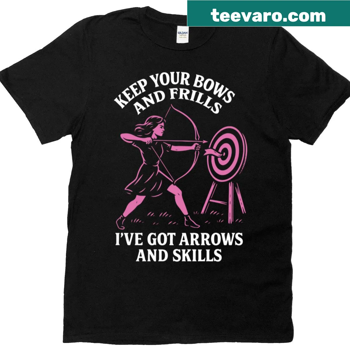 Typography archery t-shirt with motivational text — on a men's t-shirt