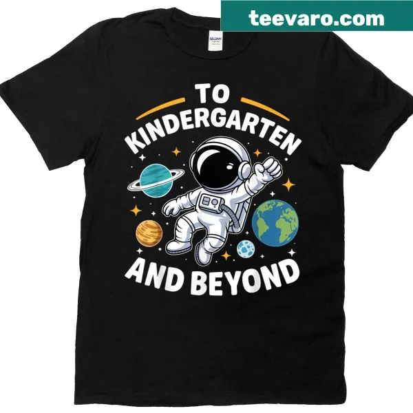 Illustration of a kindergarten astronaut for a fun back-to-school T-shirt.