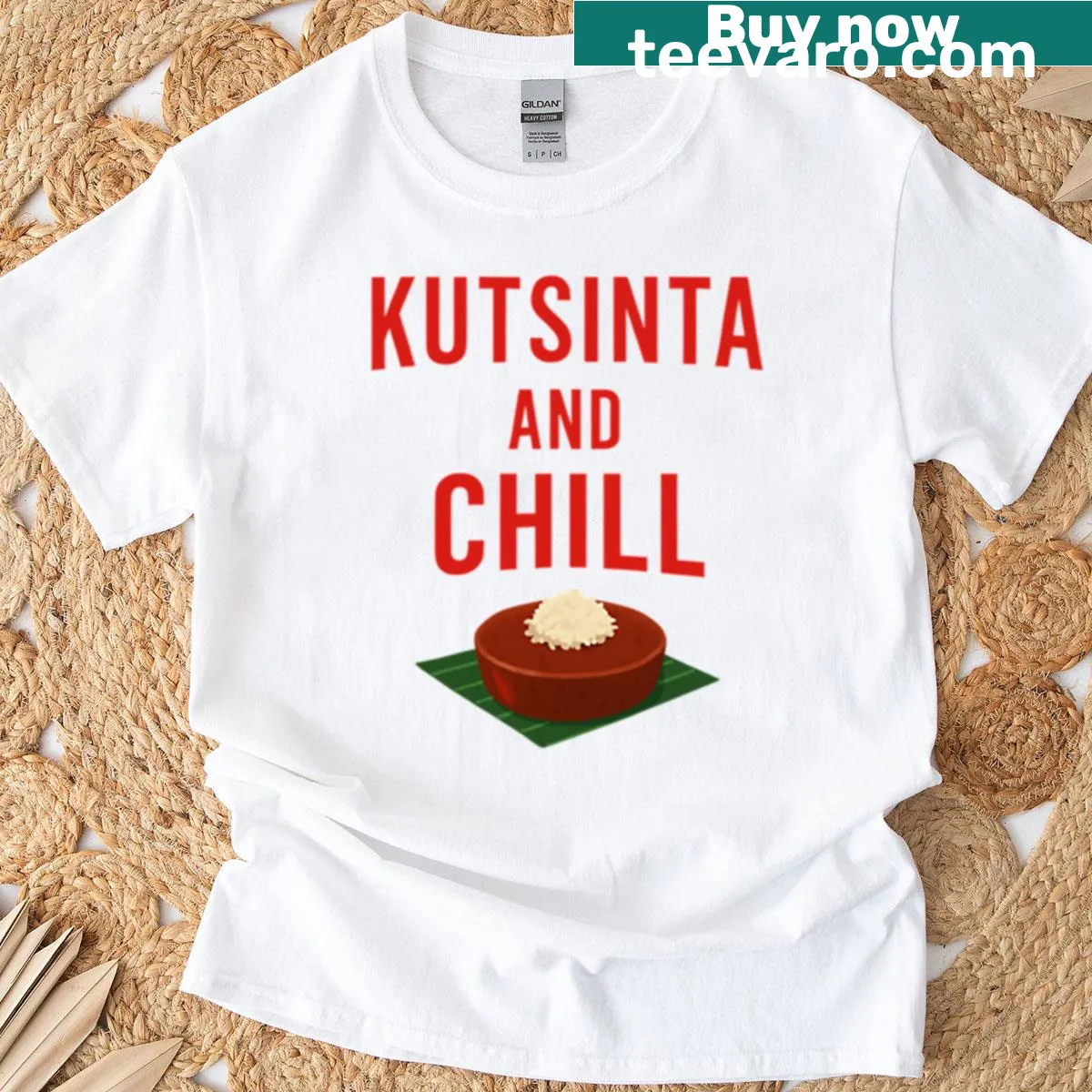Funny kutsinta t-shirt with coconut topping design — on a men's t-shirt