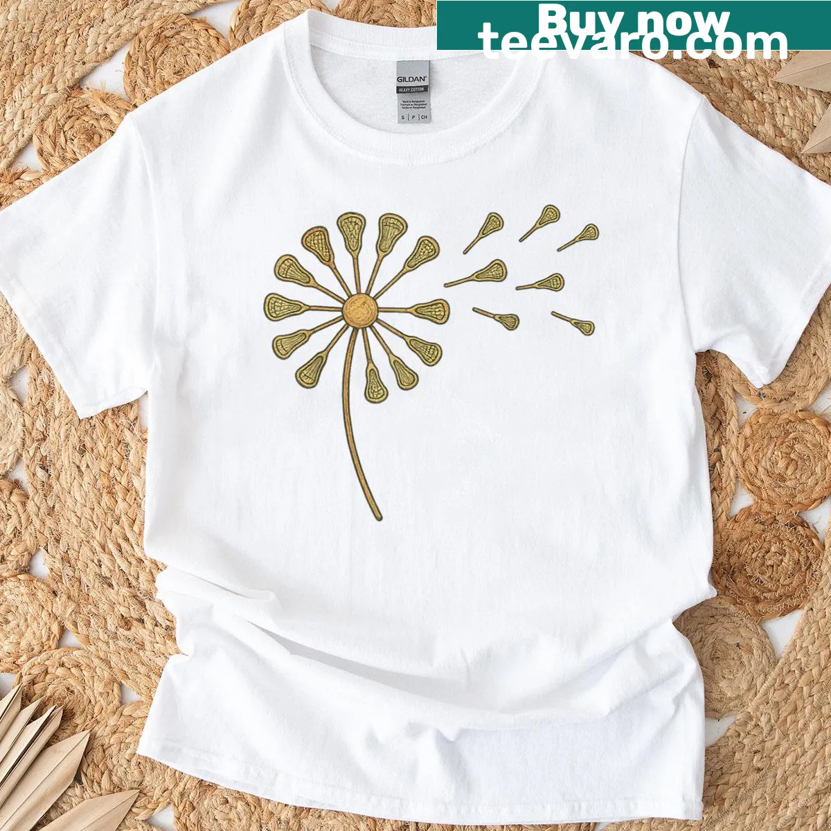 Vintage Lacrosse t-shirt with humorous crossed sticks graphic — on a men's t-shirt