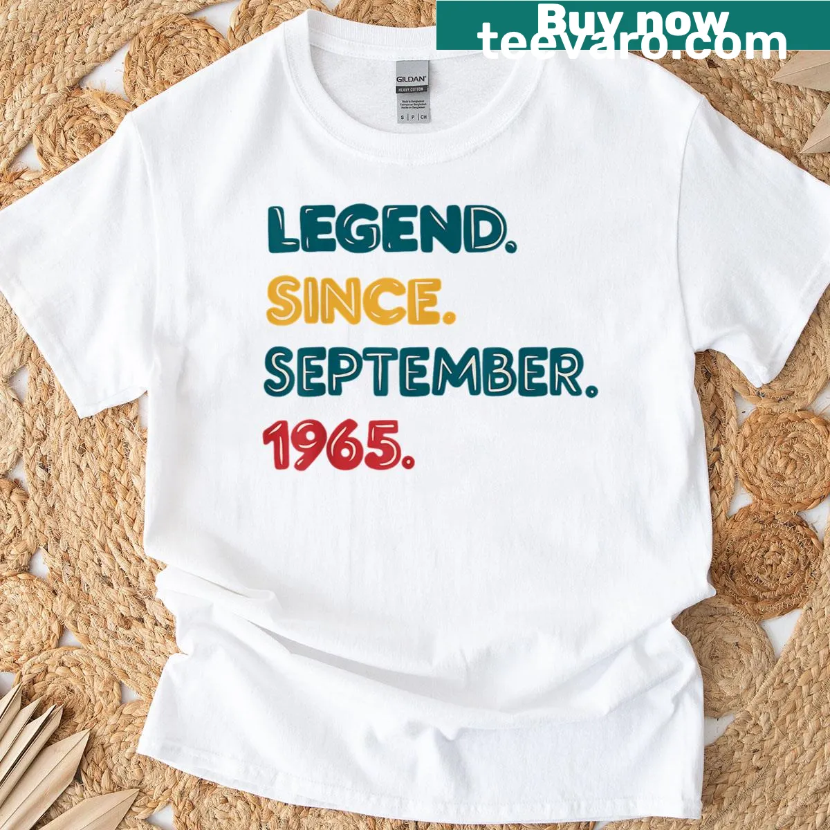 1965 Legend birthday t-shirt for 60-year-olds — on a men's t-shirt
