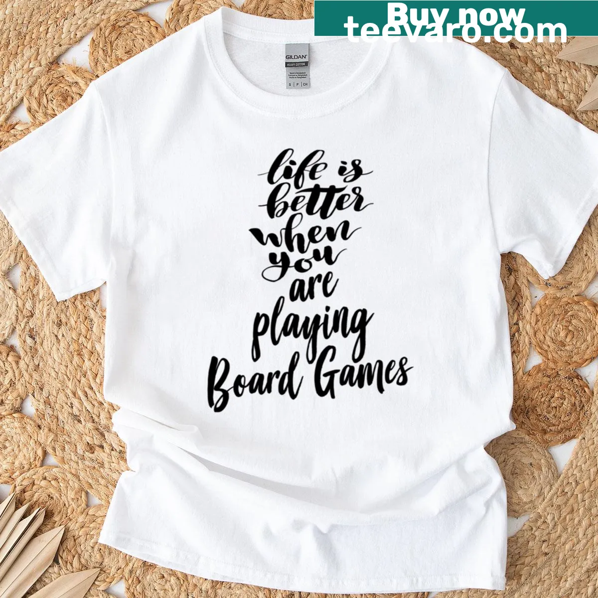 T-shirt with the phrase 'Life Is Better When You Are Playing Board Games' — on a men's t-shirt