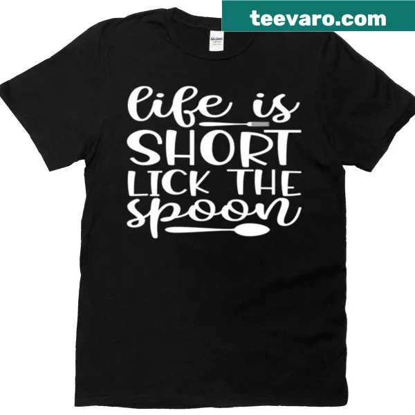 T-shirt featuring a humorous phrase about enjoying life and food