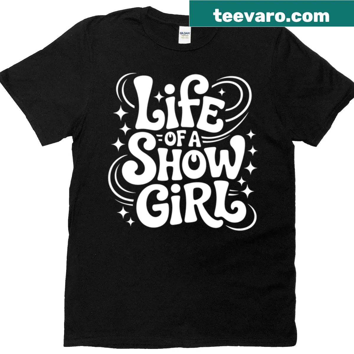 T-shirt featuring showgirl themed fan art — on a men's t-shirt