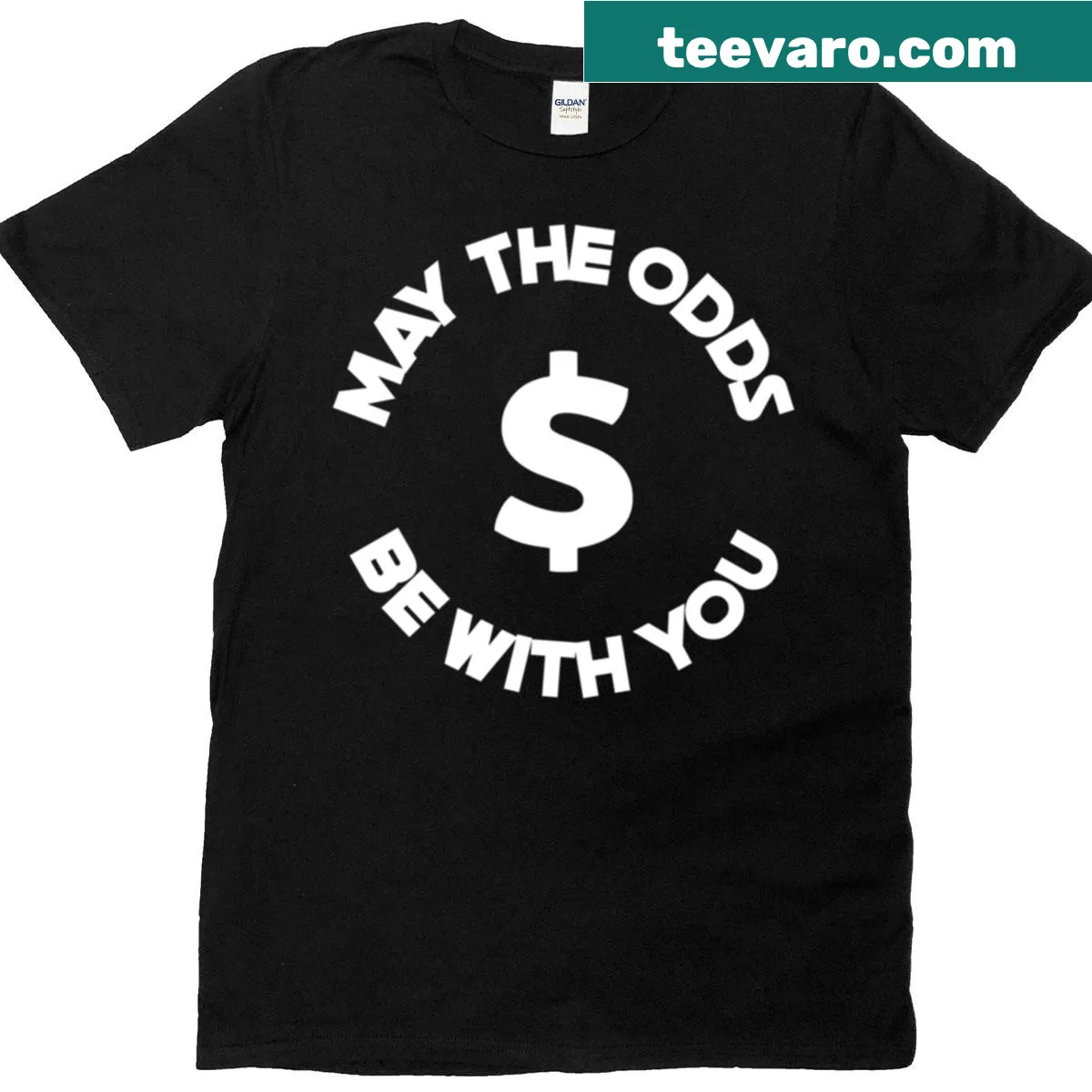 Sports Betting t-shirt with bold text reading 'May The Odds Be With You' — on a men's t-shirt