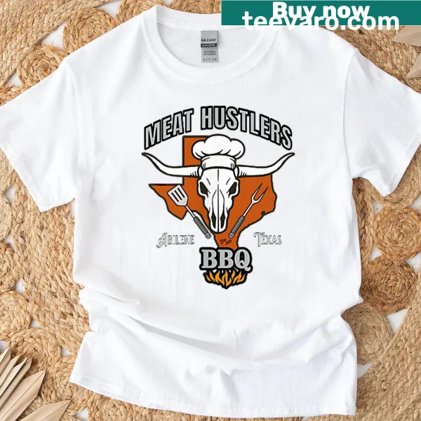Official Meat Hustlers BBQ Team T-shirt with playful design