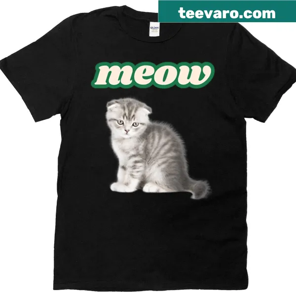 Oversized T-shirt featuring cute cats in playful poses illustration