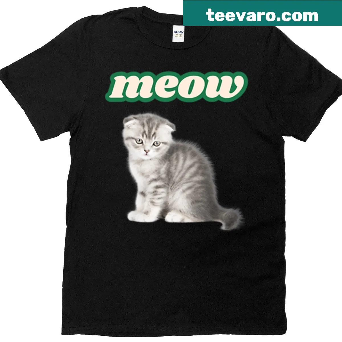 Oversized T-shirt featuring cute cats in playful poses illustration — on a men's t-shirt